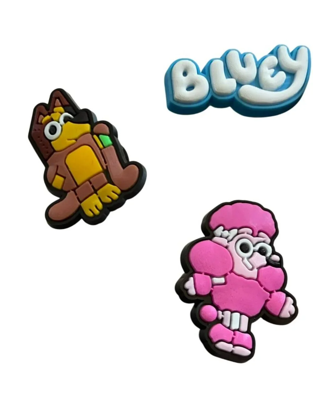 Bluey-Themed Rubber Shoe Charms Set Of 6 Cartoon Characters For Kids Shoes Fun &